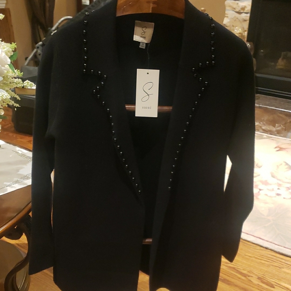 Nwt medium  Sioni Black Beaded Blazer